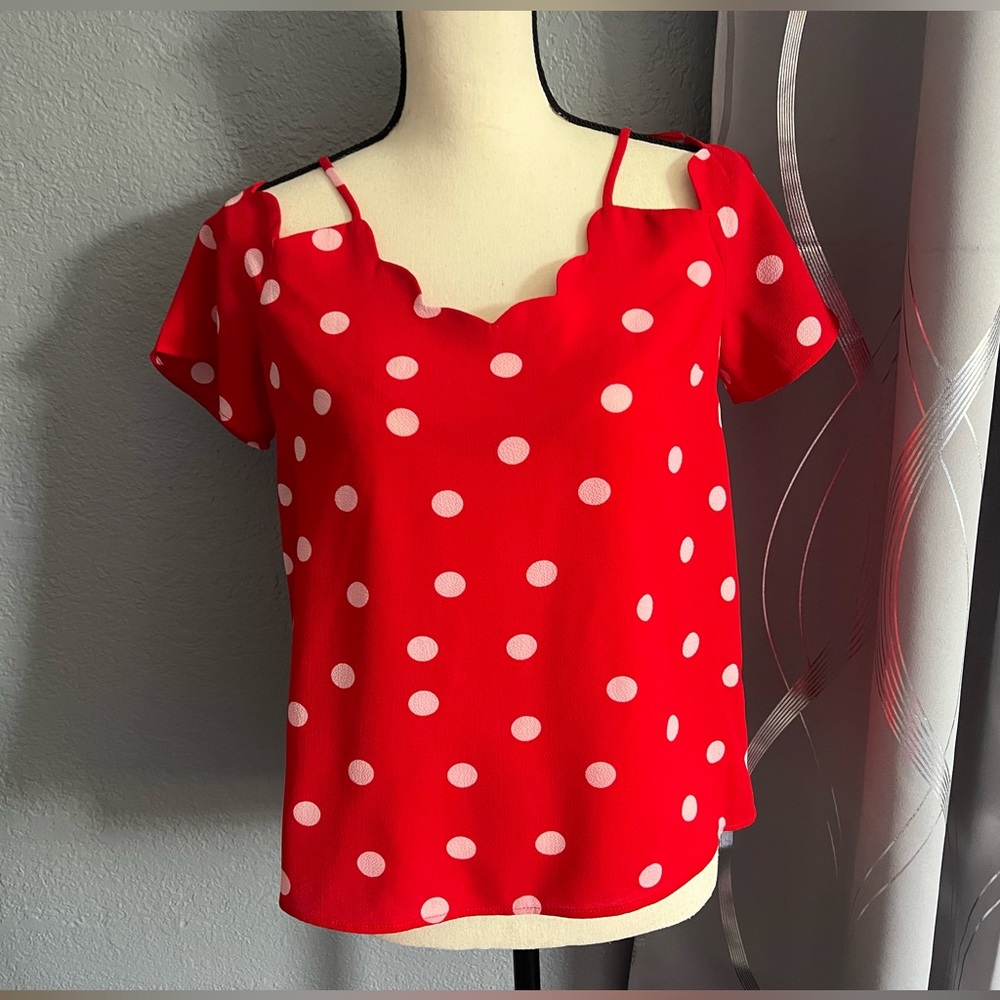Monteau Red Asymmetrical Camisole Top new with out rage